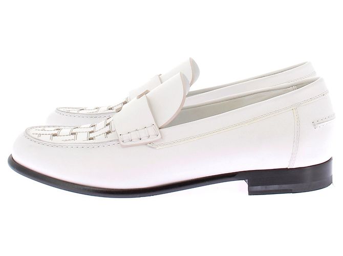 Hermès Loafer aus weißem Leder - Ansicht 3
