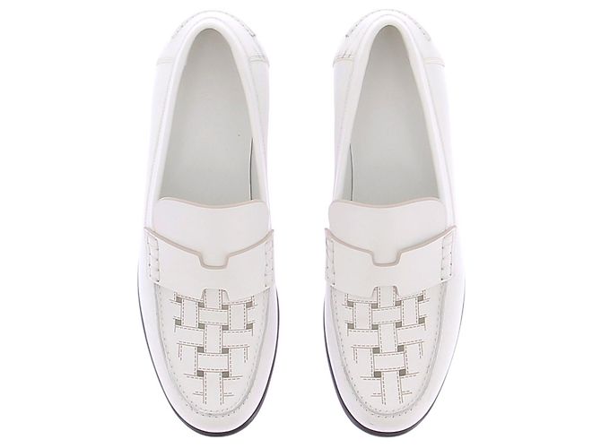 Hermès Loafer aus weißem Leder - Ansicht 6