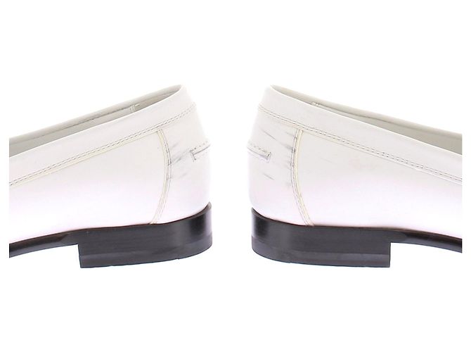 Hermès Loafer aus weißem Leder - Ansicht 8