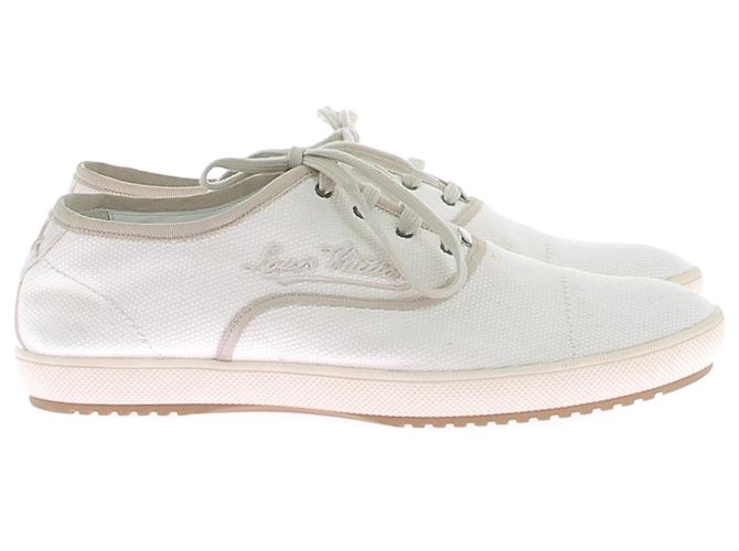 Mocassini Louis Vuitton in tela bianca Bianco - vista 2