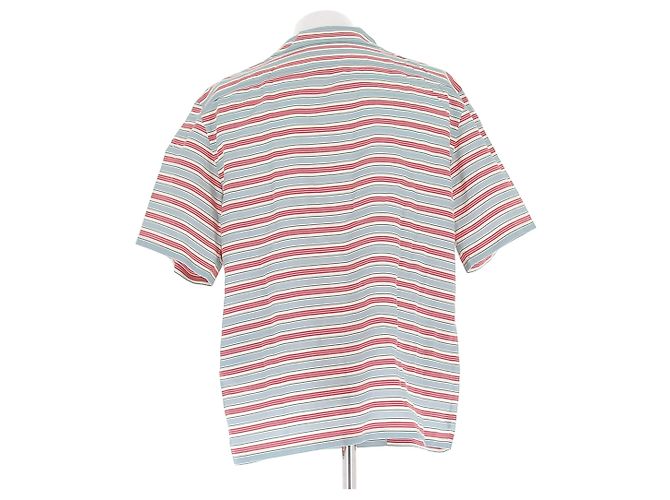 Camicia Prada a righe a maniche corte rossa in cotone Rosso - vista 2