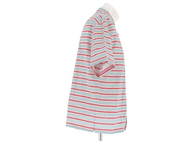 Camicia Prada a righe a maniche corte rossa in cotone Rosso - vista 3