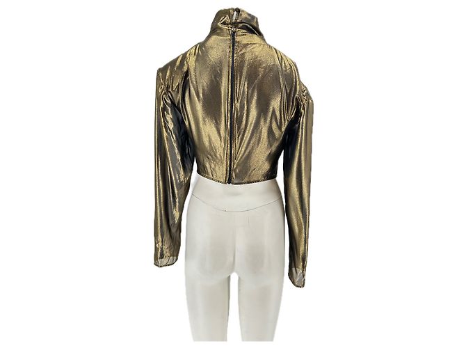 Autre Marque Goldenes Polyester Top - Ansicht 2