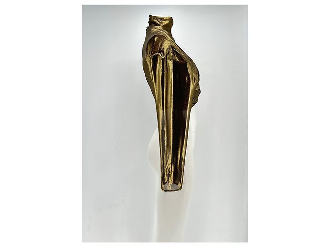 Autre Marque Goldenes Polyester Top - Ansicht 3