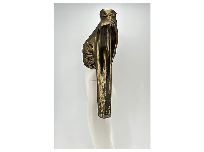 Autre Marque Goldenes Polyester Top - Ansicht 4