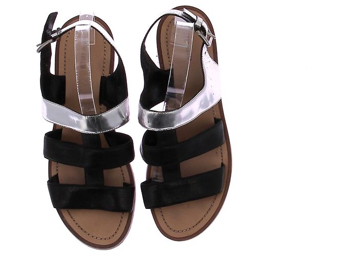 Sandali Miu Miu in pelle nera e argento Nero - vista 6