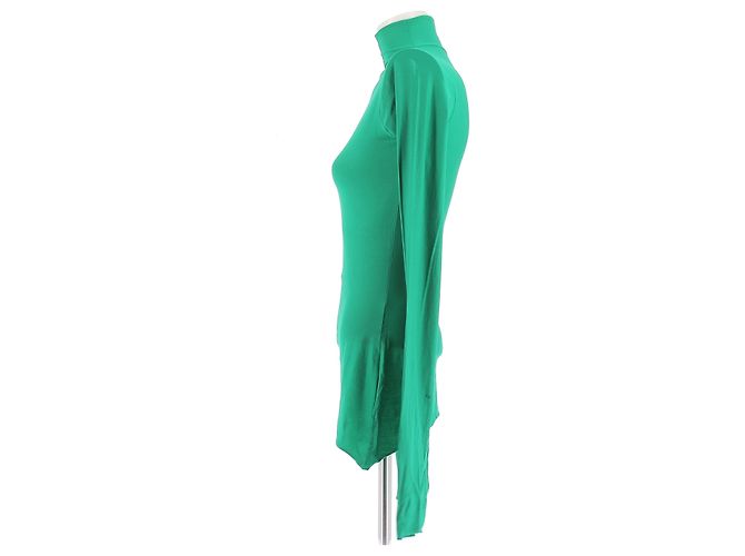 Top de cuello alto verde de manga larga Lemaire - vue 4