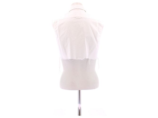 Thom Browne Camicia Crop Senza Maniche Bianca Bianco - vista 2