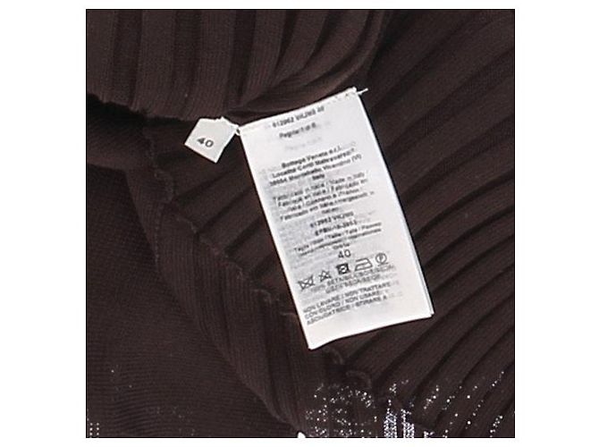 Vestido largo de seda marrón Bottega Veneta con botones Castaño - vista 6