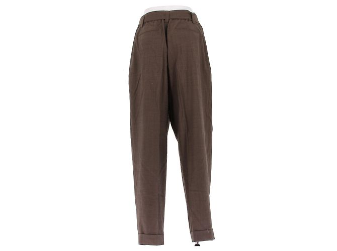 Autre Marque Pantalones de lana marrones LILYSILK Castaño - vista 2