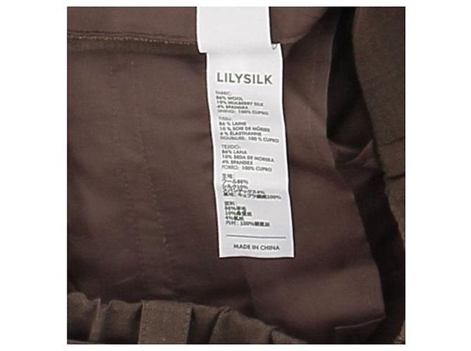 Autre Marque Pantalones de lana marrones LILYSILK Castaño - vista 6