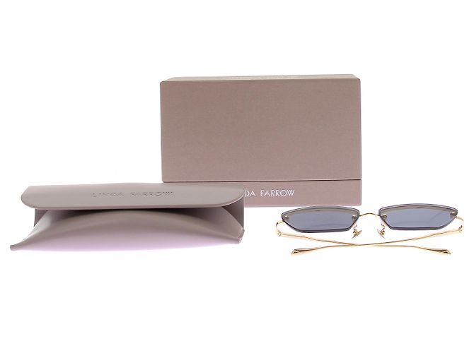 Linda Farrow Gafas de sol de metal Dorado - vista 7