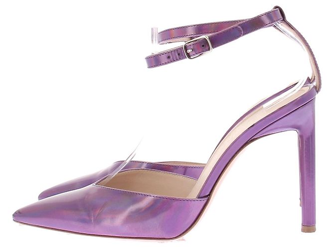 Autre Marque BETTINA VERMILLON Lila Lederpumps Absatz 10cm - Ansicht 3