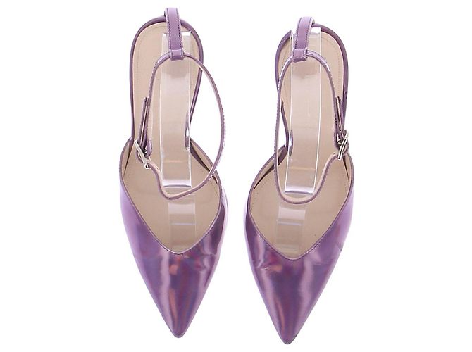 Autre Marque BETTINA VERMILLON Lila Lederpumps Absatz 10cm - Ansicht 5