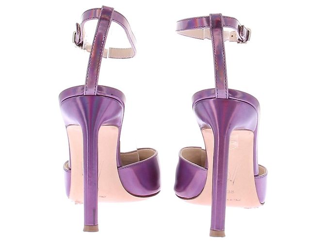 Autre Marque BETTINA VERMILLON Lila Lederpumps Absatz 10cm - Ansicht 7