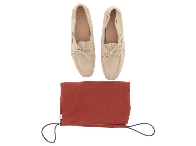 Autre Marque Beige Wildleder Bootsschuhe - Ansicht 8