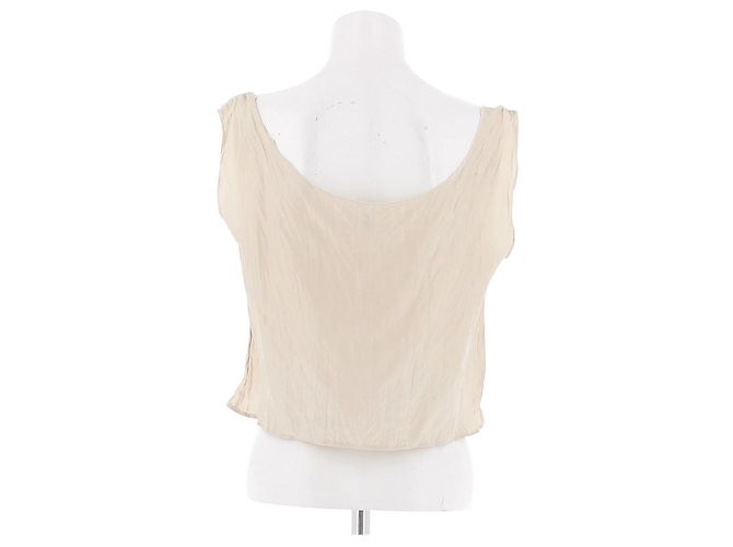 Top corto sin mangas beige Totême - vista 2