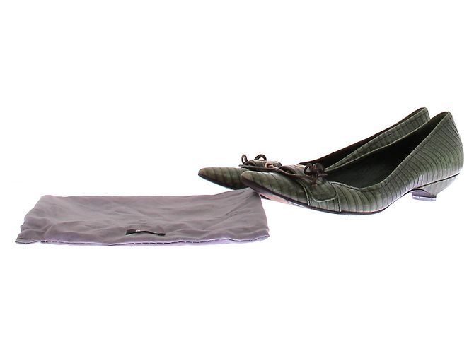 Bailarinas Miu Miu de piel verde Talla 38 - vista 7