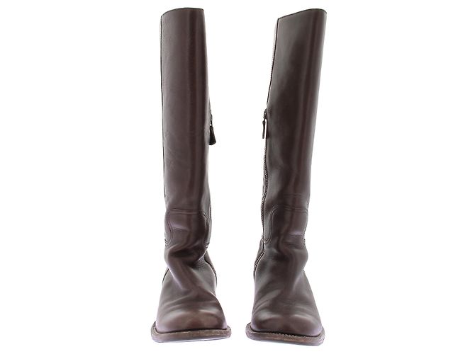Botas Miu Miu de cuero marrón Castaño - vista 4