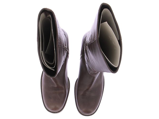 Botas Miu Miu de cuero marrón Castaño - vista 6