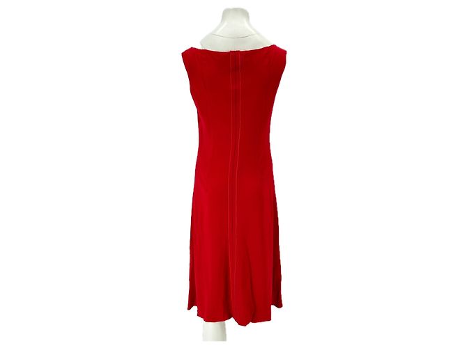 Autre Marque Rotes ärmelloses Midikleid - Ansicht 2