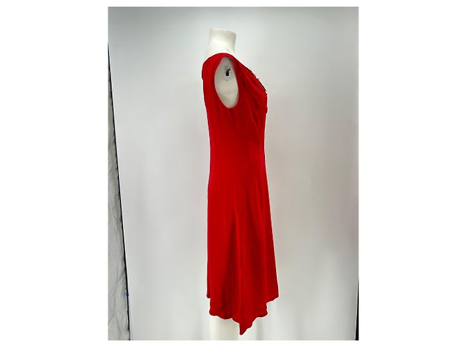 Autre Marque Rotes ärmelloses Midikleid - Ansicht 3