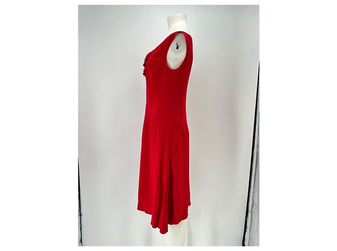 Autre Marque Rotes ärmelloses Midikleid - Ansicht 4