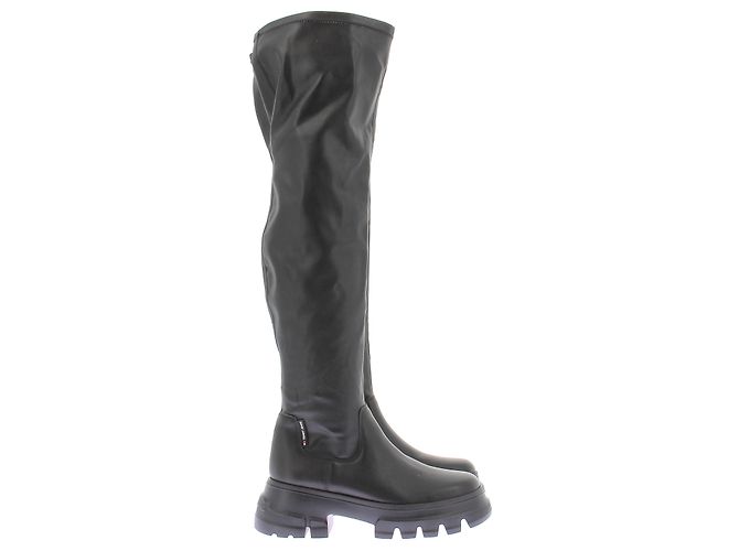Tommy Hilfiger Botas altas de cuero negro - vista 4