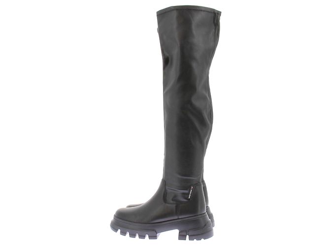 Tommy Hilfiger Botas altas de cuero negro - vista 5
