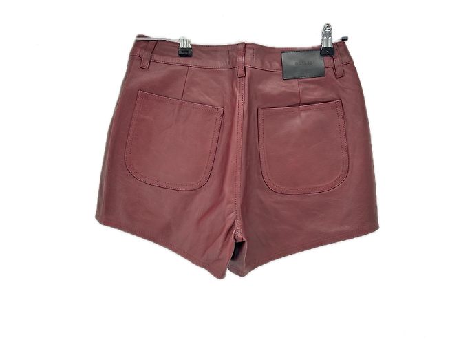 Autre Marque Short de cuero burdeos - vista 2