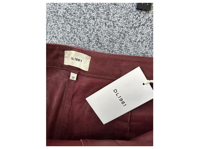 Autre Marque Short de cuero burdeos - vista 4