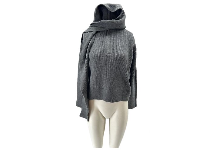 Autre Marque Sudadera gris con capucha - vista 2