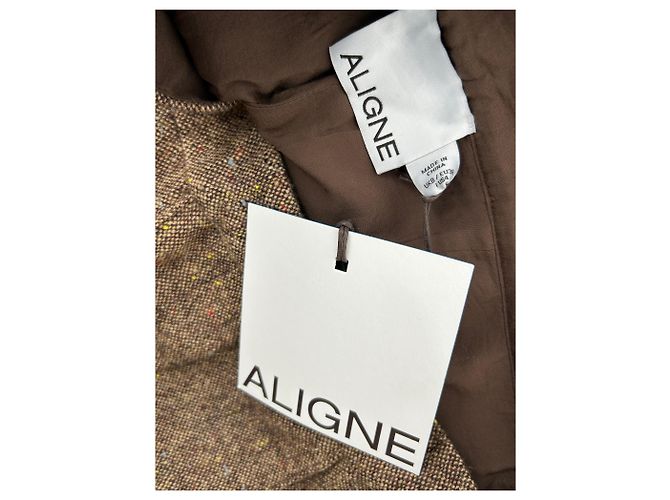 Autre Marque Pantalones marrones ALIGNE de viscosa Castaño - vista 4
