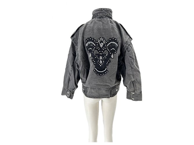 Liu.Jo Jeansjacke Grau mit Stickerei - Ansicht 2