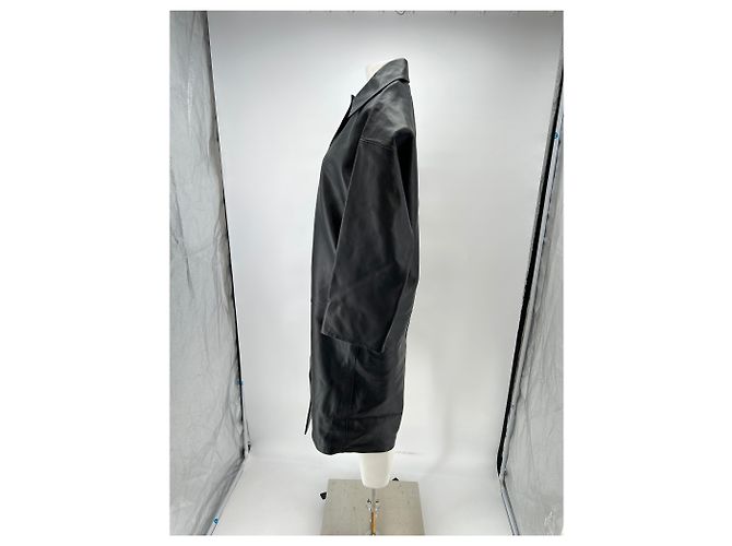 Autre Marque Abrigo largo de cuero negro LEBRAND - vista 4