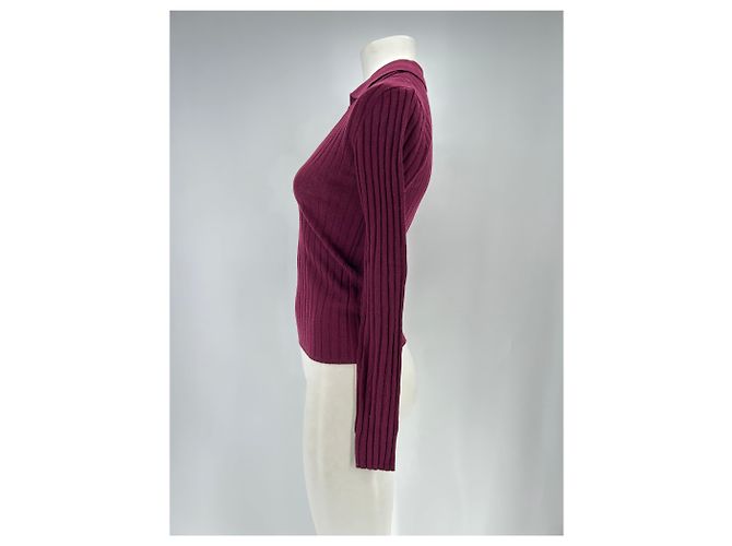 Autre Marque Suéter polo de lana burdeos - vista 4