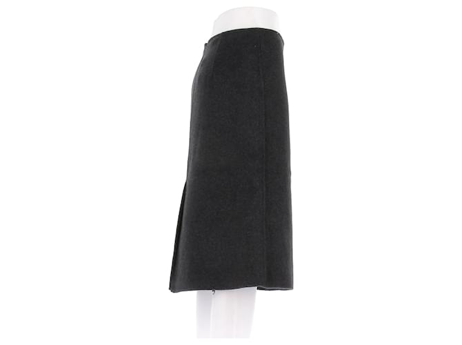 Falda midi de lana gris Mango - vista 3