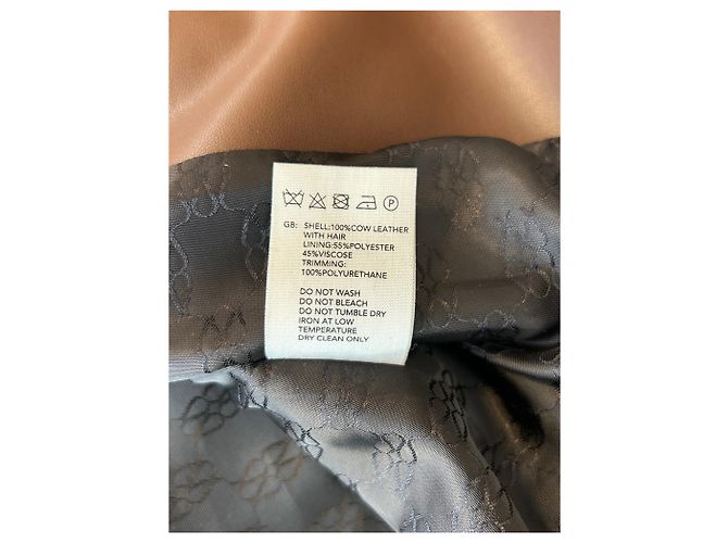 Autre Marque Abrigo de cuero estampado marrón de largo medio MALINA Castaño - vista 6