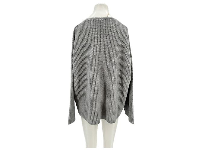 Autre Marque Suéter BY AYLIN KOENIG de lana gris cuello en V S - vista 2
