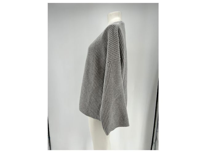 Autre Marque Suéter BY AYLIN KOENIG de lana gris cuello en V S - vista 4