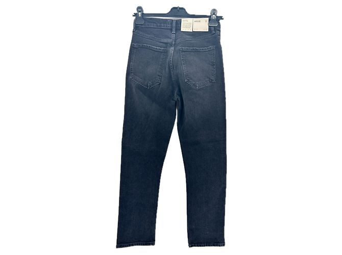 Agolde Jeans neri "Riley Panoramic" Nero - vista 2