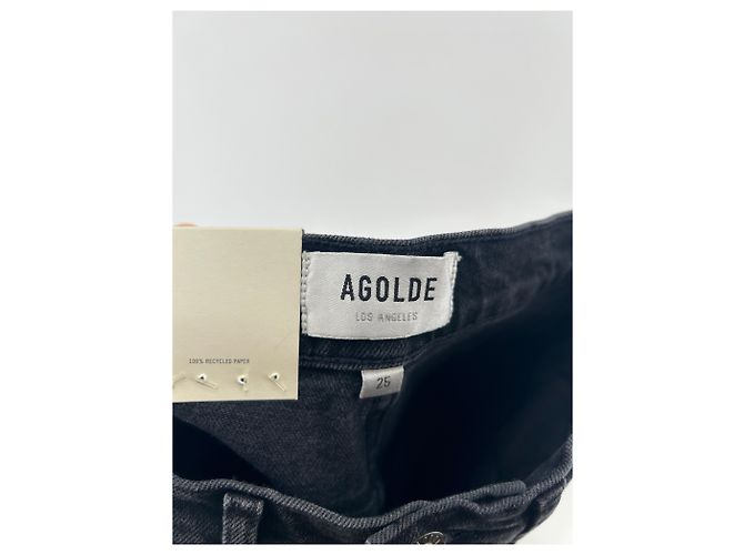 Agolde Jeans neri "Riley Panoramic" Nero - vista 3