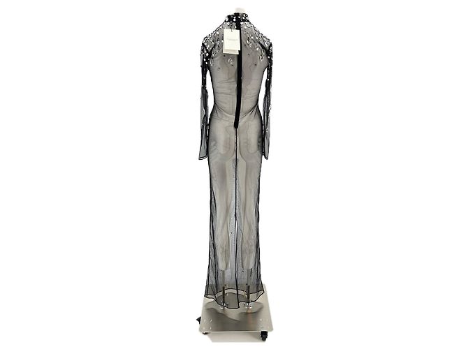 Autre Marque Transparente Strasskleid Schwarz - Ansicht 2