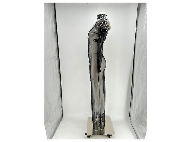 Autre Marque Transparente Strasskleid Schwarz - Ansicht 4