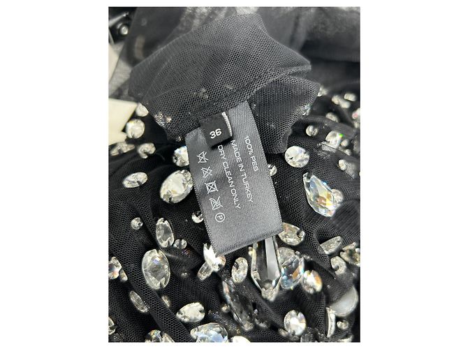 Autre Marque Transparente Strasskleid Schwarz - Ansicht 6