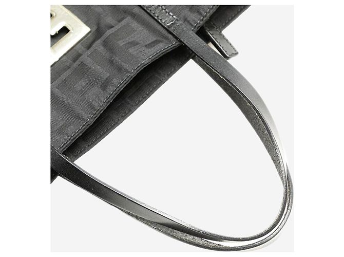 Fendi Borsa tote in nylon Zucca nera Nero - vista 12
