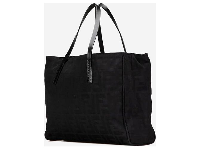 Fendi Borsa tote in nylon Zucca nera Nero - vista 3