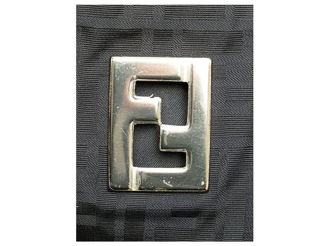 Fendi Borsa tote in nylon Zucca nera Nero - vista 7
