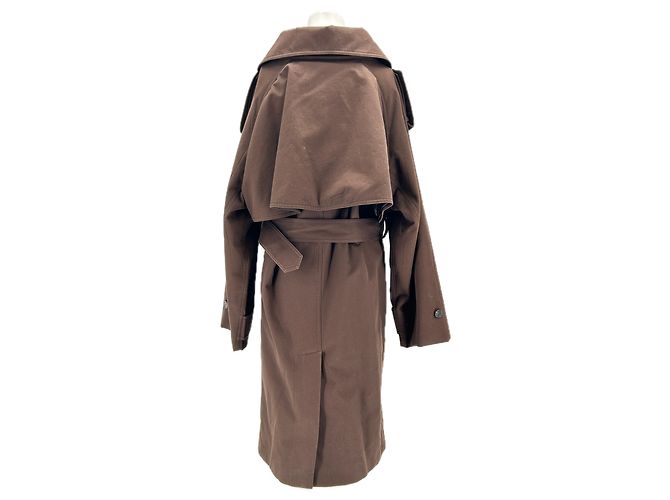 Gabardina oversize marrón de algodón Phoebe Philo Castaño - vista 2