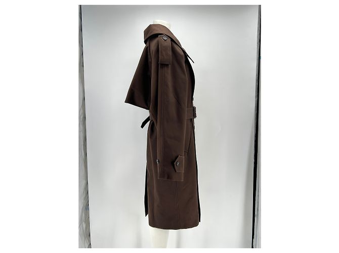 Gabardina oversize marrón de algodón Phoebe Philo Castaño - vista 3